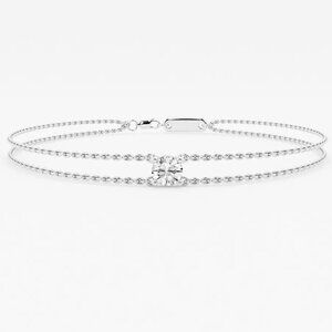 Brand New! 2/5 CTW Round Lab Grown Diamond Double Chain Bracelet - 7 Inches